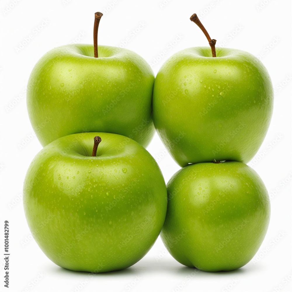 Green apple, isolated on a white background Green apple, isolated on a white background