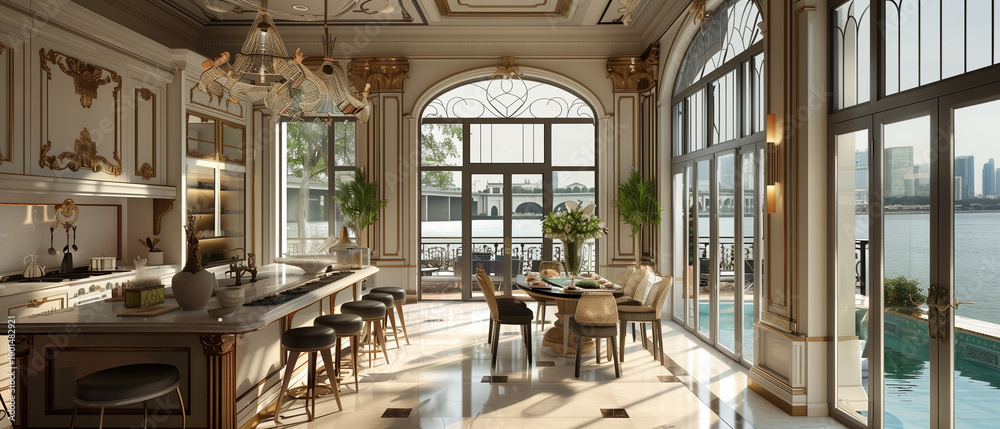 Luxury Art Nouveau European style Interior Place