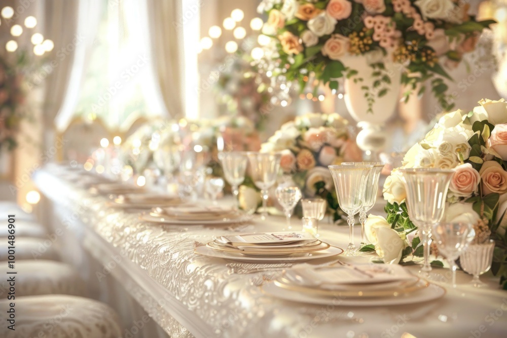 Wedding table decoration with flowers Wedding table decoration with flowers
