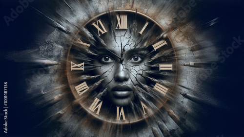 A clock with hands moving rapidly, symbolizing the fear of time slipping away
