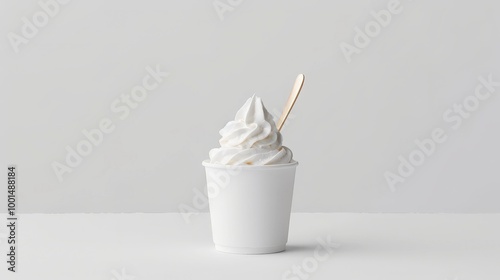 Greek yogurt container on white background