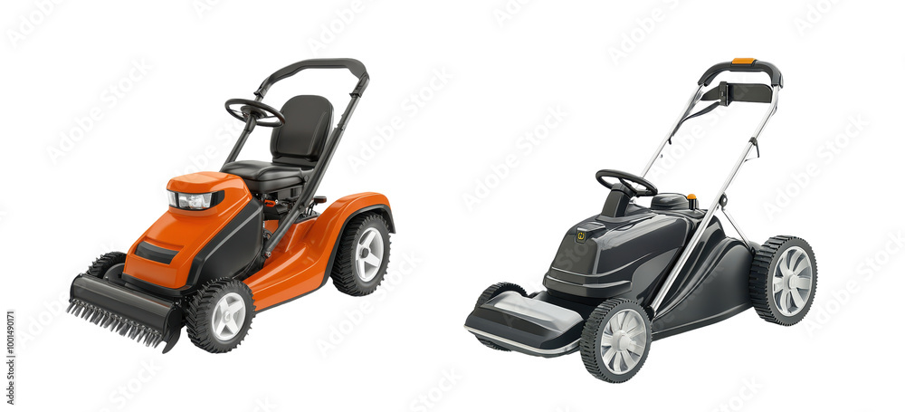 Set of Lawn Mower | Isolated on Transparent Background Set of Lawn Mower | Isolated on Transparent Background