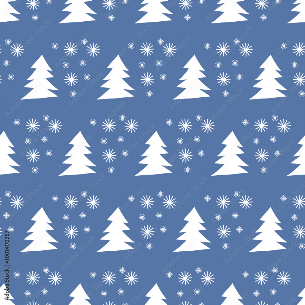 Seamless New Year and Christmas print pattern wallpaper background with decorative fir trees vector illustration winter minimalism picture Seamless New Year and Christmas print pattern wallpaper background with decorative fir trees vector illustration winter minimalism picture
