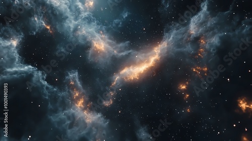 Vibrant Colorful Nebula and Galaxies with Stars and Stellar Remnants in the Cosmic Abstract Background Wallpaper