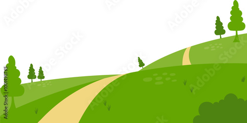 green hill illustration vector