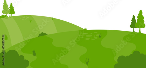 green hill illustration vector