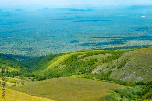 Overlooking the mountainous scenery of the Changbai Mountains(Paektu Mountain) in northeastern China