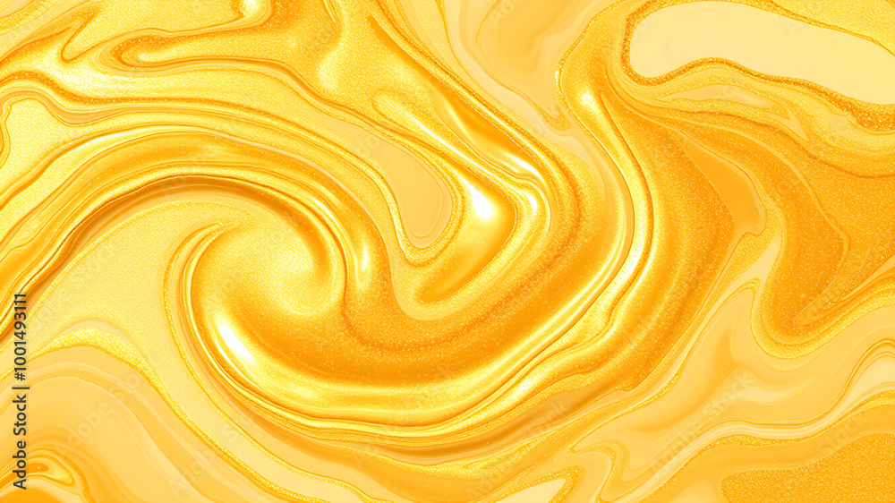 Swirling S shaped golden milky and marble liquide texture with shimmering light reflections, featuring soft gradients of gold and beige tones. Generative AI Swirling S shaped golden milky and marble liquide texture with shimmering light reflections, featuring soft gradients of gold and beige tones. Generative AI