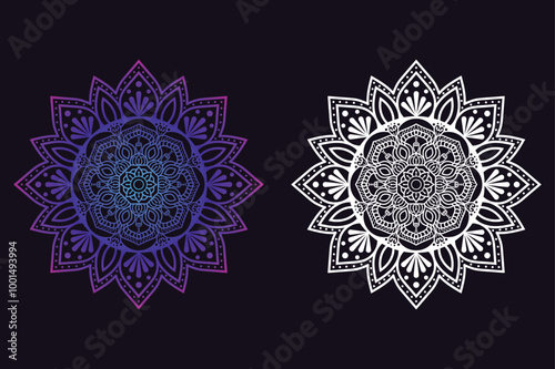 Elegant Mandala Wedding Coloring Book Pattern Design