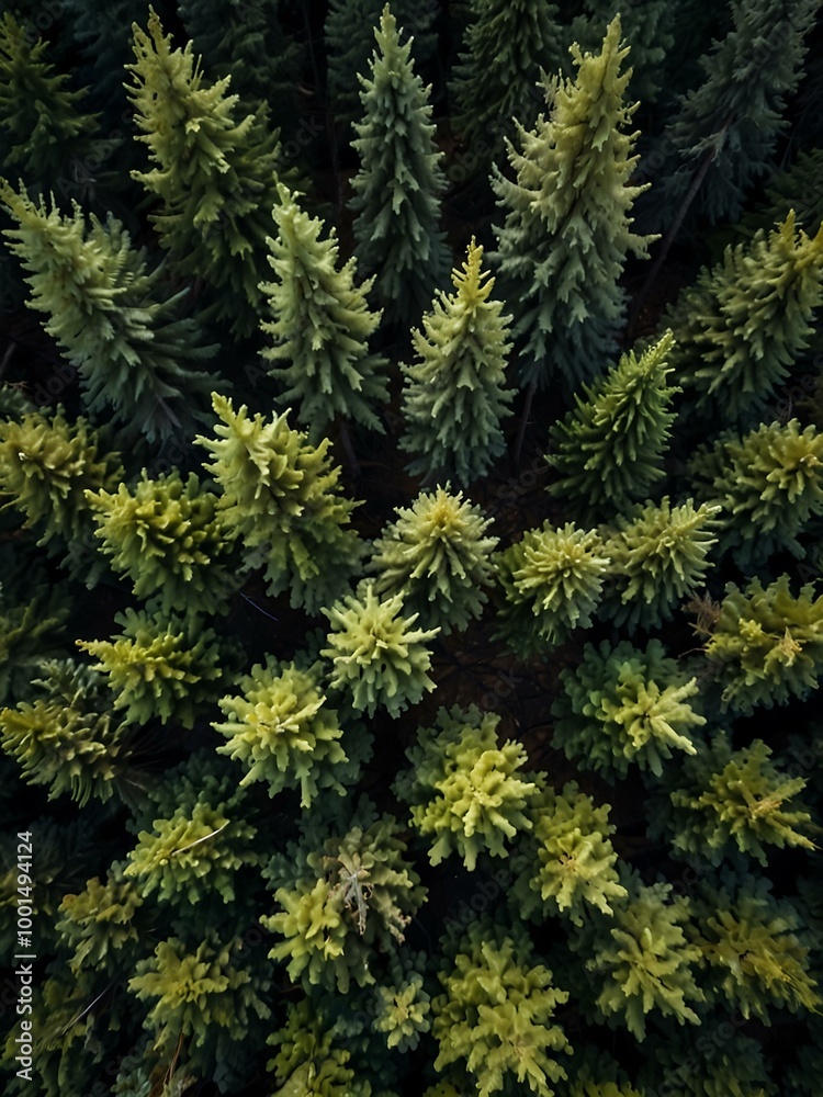 Aerial view of a forest captured by a drone. Aerial view of a forest captured by a drone.