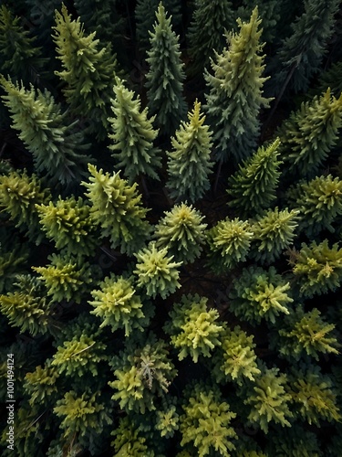 Aerial view of a forest captured by a drone.