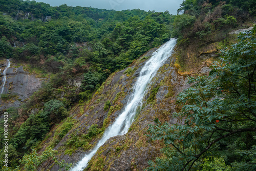 The streams and waterfalls in the mountains