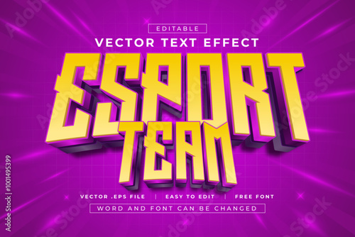 Editable Glowing Esport Team 3D Text Effect