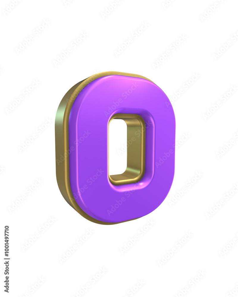 Gold And Purple 3d Number Render Gold And Purple 3d Number Render