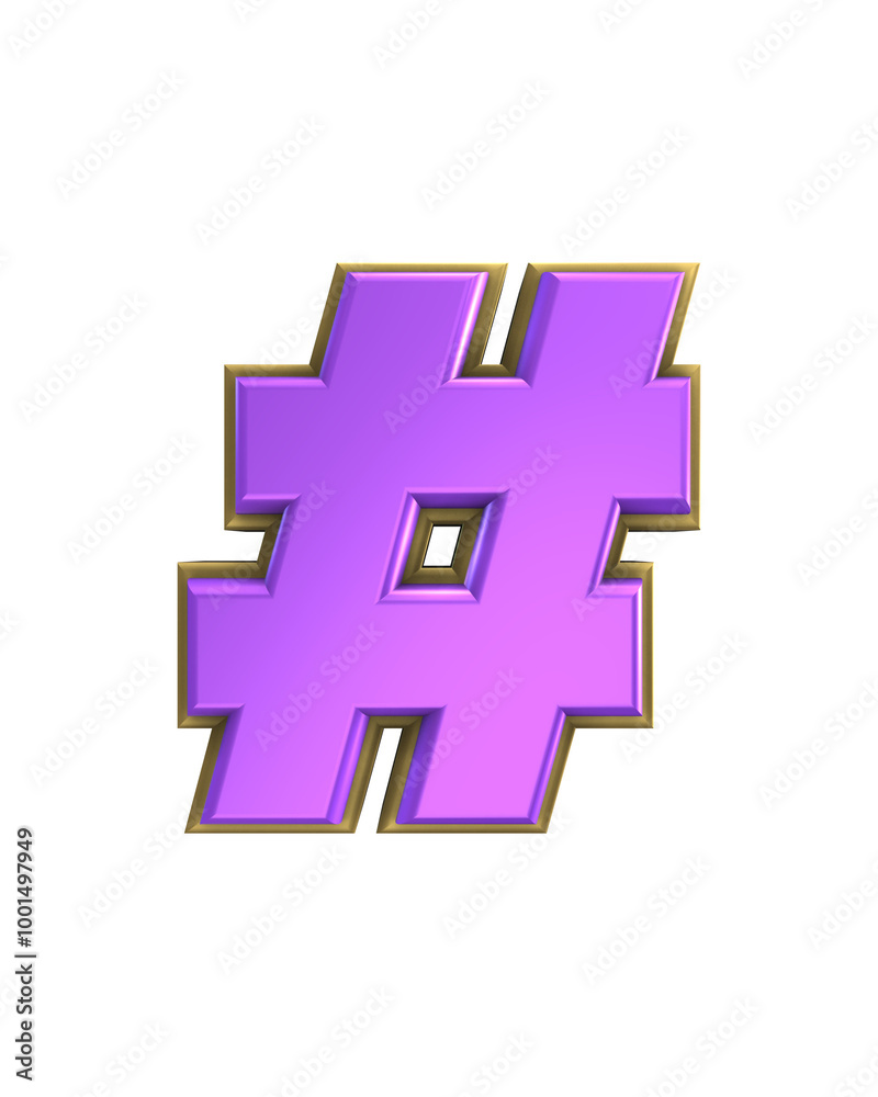 Obraz premium Gold And Purple 3d Number Render