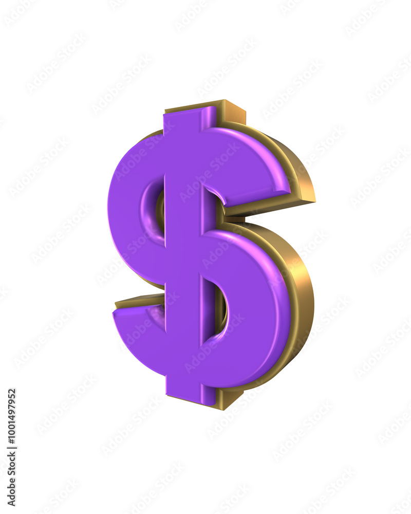 Gold And Purple 3d Number Render Gold And Purple 3d Number Render
