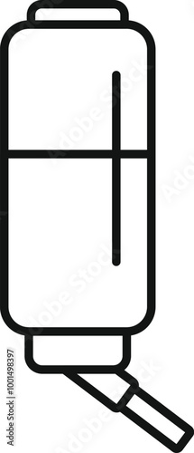 Hamster water bottle icon in outline style illustrating a concept of drinking equipment for pets