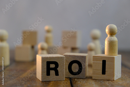 Wallpaper Mural Letter of ROI or Return on investment on wooden block as a financial and investment concept.  Torontodigital.ca