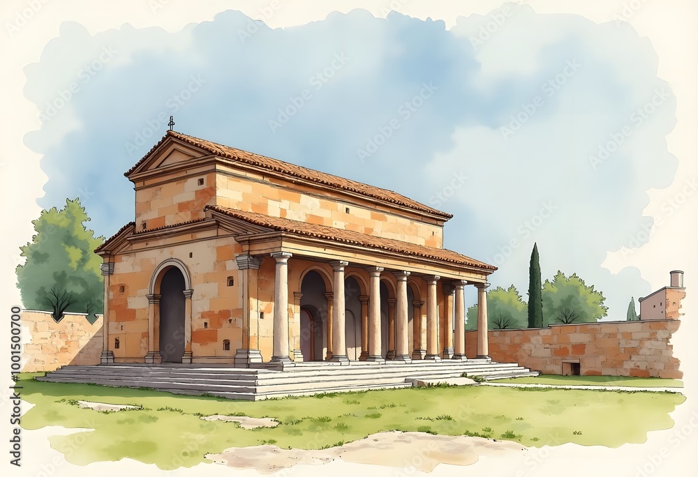 Obraz premium 3D illustration Fantastic Old Plaza
