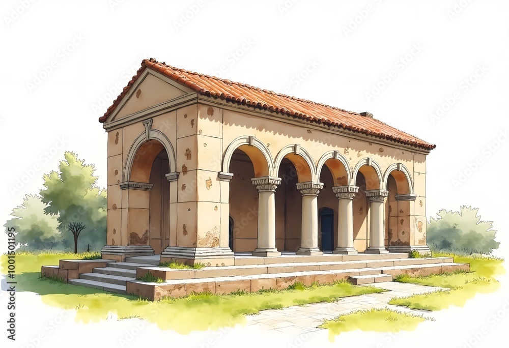 Fototapeta premium 3D illustration Fantastic Old Plaza 