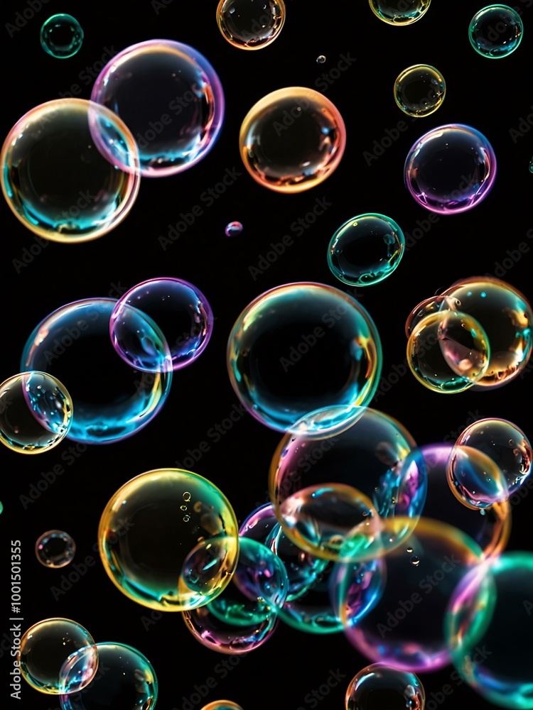Animation of soap bubbles on a black background. Animation of soap bubbles on a black background.