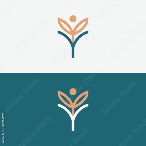 Y Letter Logo Green Leaf Plant Nature Farm Business Company Vector Logo Design