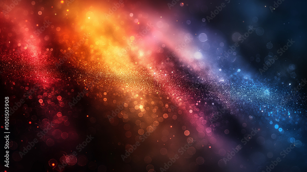 Naklejka premium A stunning multicolored abstract bokeh gradient with vivid light and colorful glow spectrum