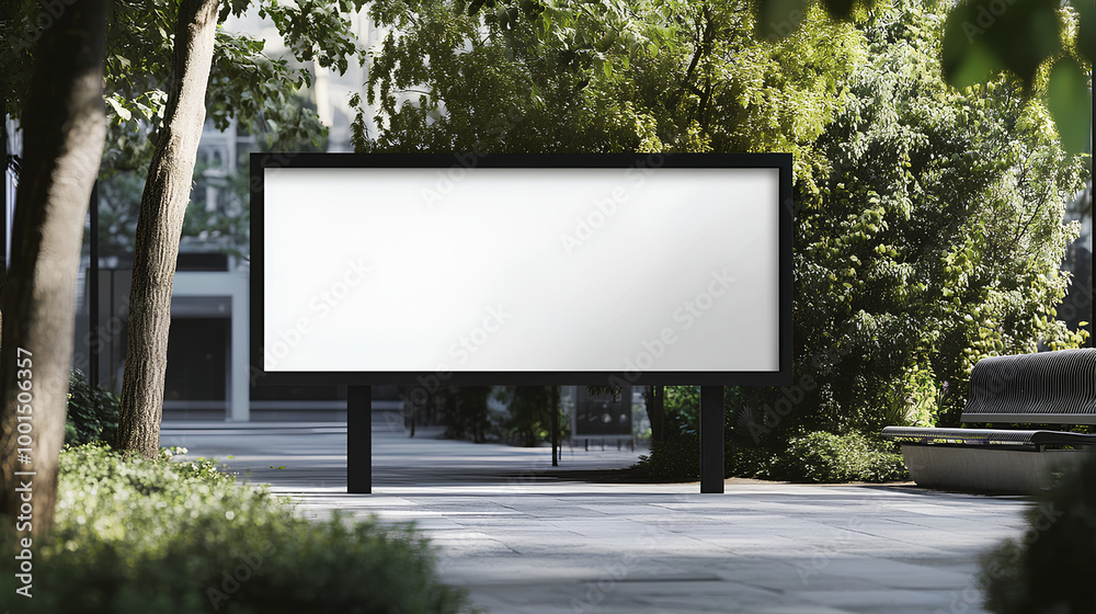 Blank Billboard in Urban Setting for Advertisement Blank Billboard in Urban Setting for Advertisement