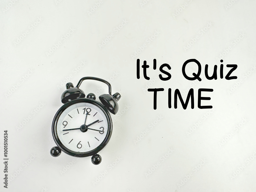 the words Its Quiz Time on wooden block. the concept of answering ...