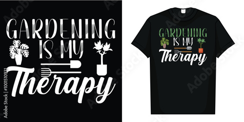 Plant T-Shirt for Women Funny Gardening Pattern Shirt Words Print Plant Lover Gift Casual Garden Top, Gardening is My Therapy Funny T-Shirt