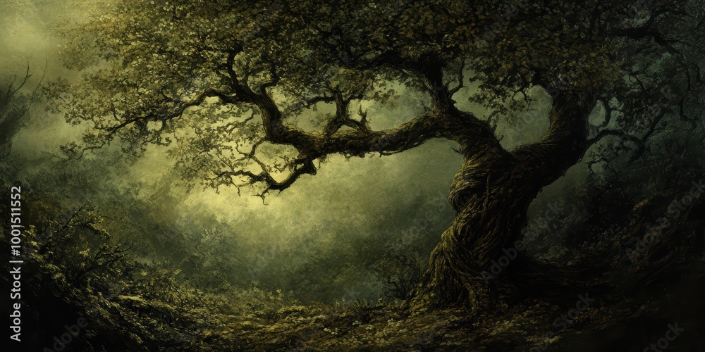 Fototapeta premium Gentle Breeze Rustling Through Leaves of a Mystical Forest