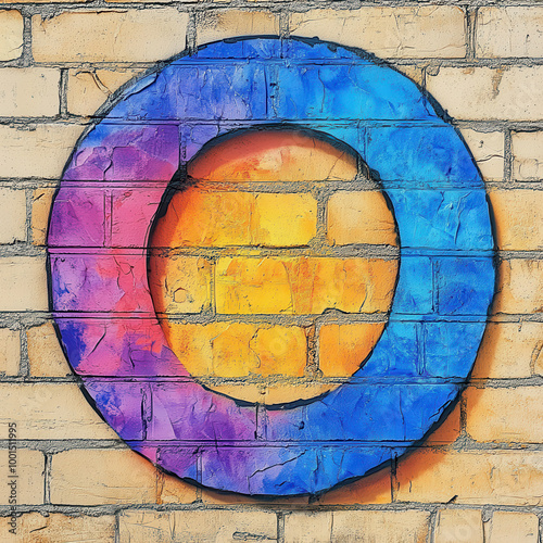 Wallpaper Mural Colorful graffiti letter O on a brick wall Torontodigital.ca