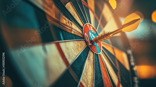 Wallpaper Mural Realistic close-up of a dartboard showing a dart nearing the bullseye, representing business goals Torontodigital.ca
