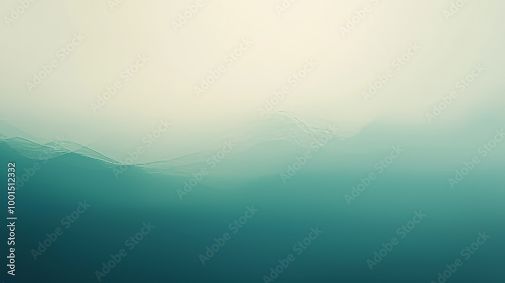 A soft gradient landscape with delicate mountain peaks fading into the ...