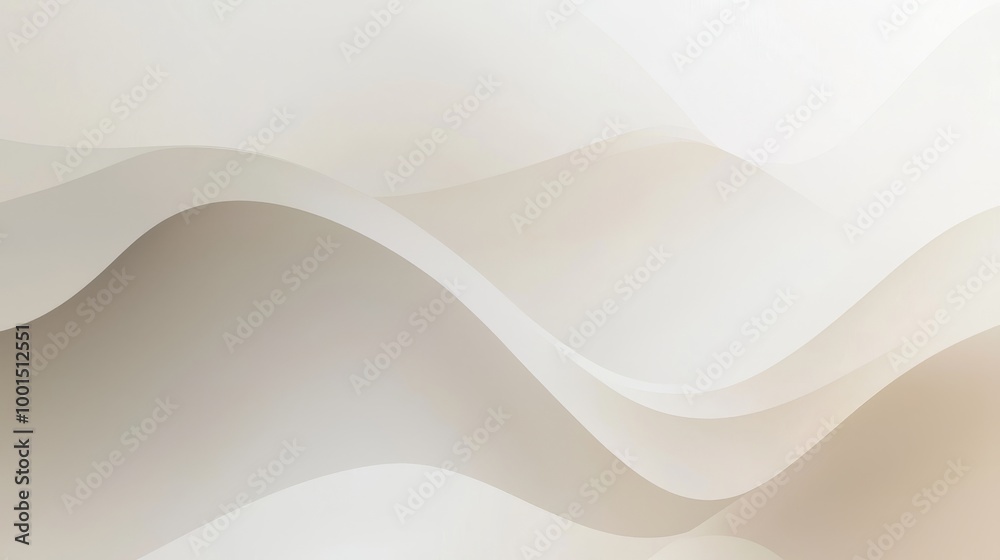 Obraz premium Abstract soft waves of neutral tones create a calming, minimalist background. Perfect for branding, advertising, and presentation visuals. AI generative.