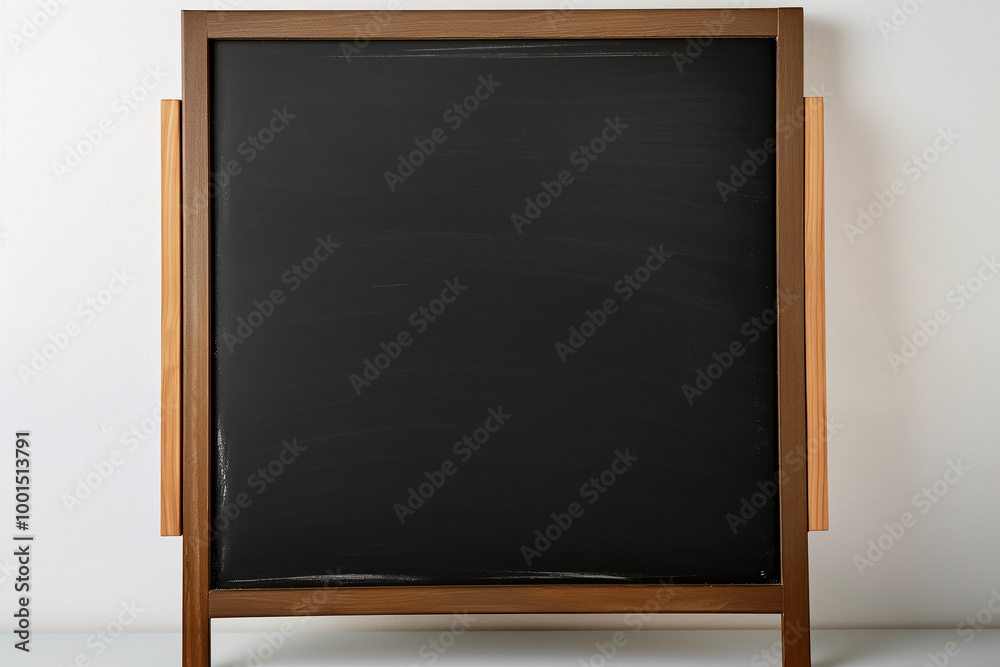 Empty wooden blackboard with chalk frame in a classroom setting for office education and presentation Empty wooden blackboard with chalk frame in a classroom setting for office education and presentation