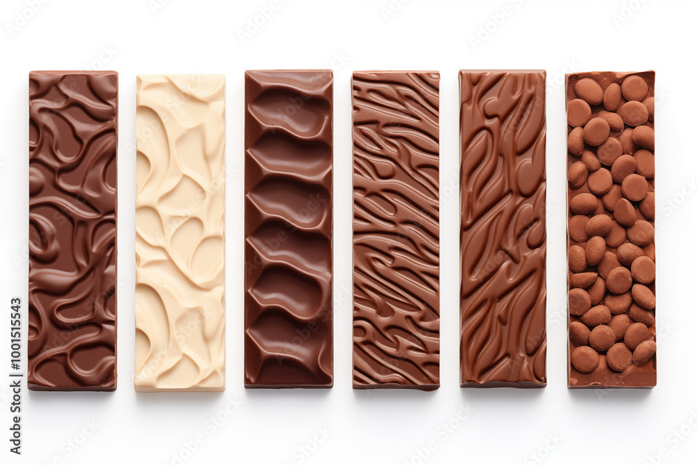 Chocolate bars Flying in the air for design Background Chocolate bars Flying in the air for design Background