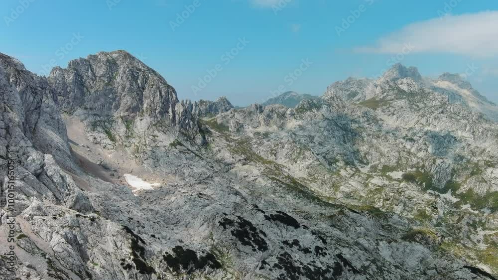 Flying in Durmitor mountains. Durmitor National park in Montenegro. Beautiful aerial mountain landscape, 4k Flying in Durmitor mountains. Durmitor National park in Montenegro. Beautiful aerial mountain landscape, 4k