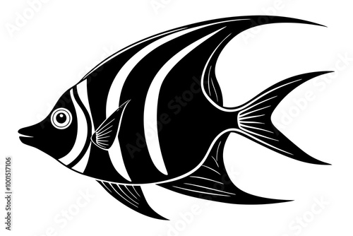 Creative vector design of angelfish fish on a white background