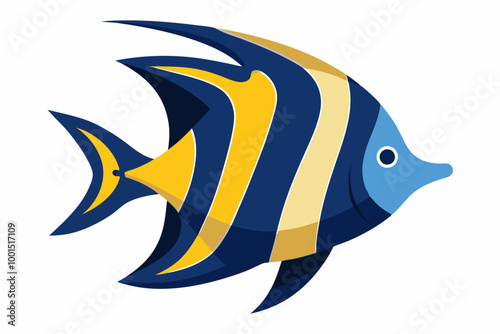 Creative vector design of angelfish fish on a white background