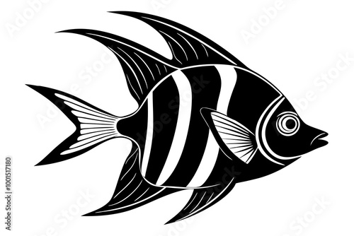 Creative vector design of angelfish fish on a white background