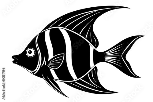 Creative vector design of angelfish fish on a white background