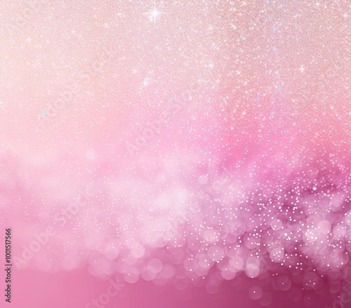 Pink sparkles close-up with heart-shaped glitter