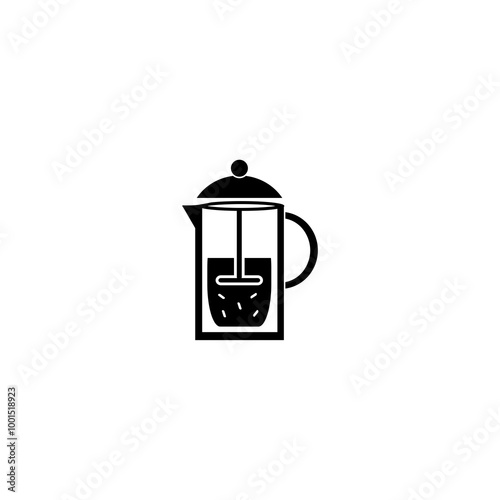 Wallpaper Mural French Press simple Icon  isolated on white background . Torontodigital.ca
