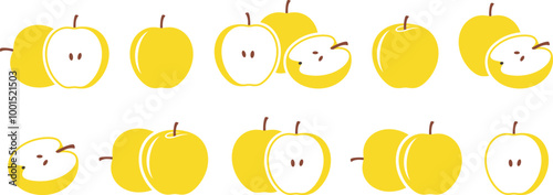 Yellow apple  logo. Isolated yellow apple on white background
