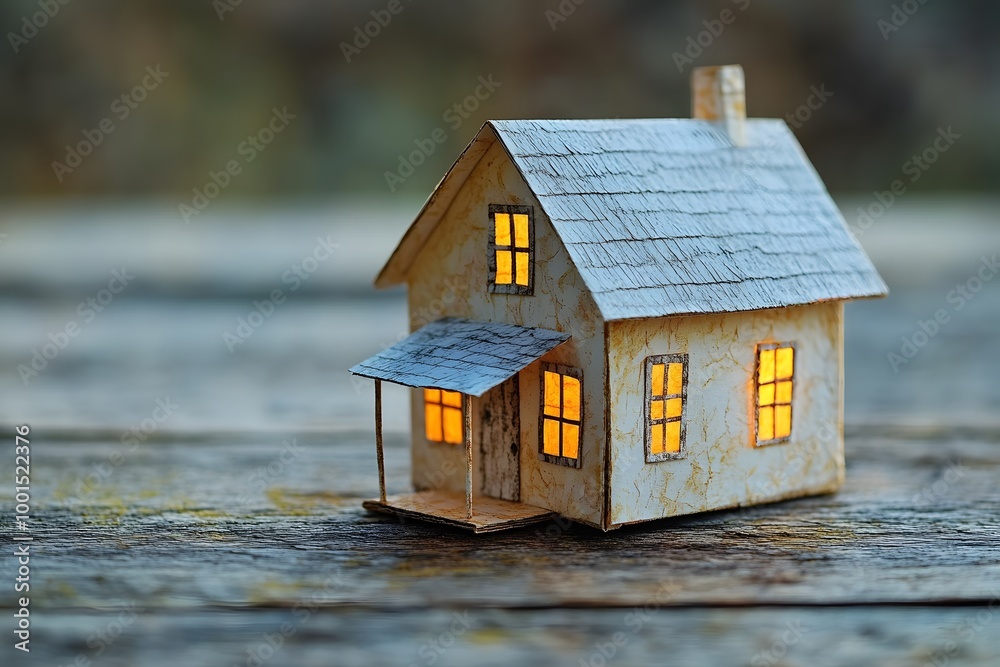 Paper House On A Solid Wooden Surface Paper House On A Solid Wooden Surface