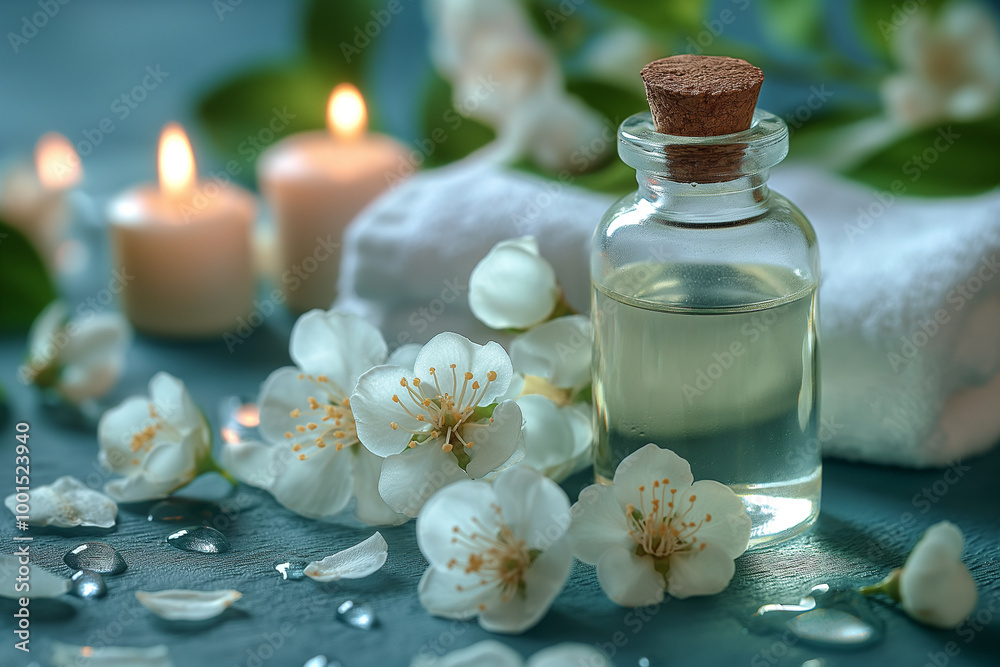 Aromatherapy relaxation spa with flowers, essence, candles, wellness, and tranquility blossoms serene Aromatherapy relaxation spa with flowers, essence, candles, wellness, and tranquility blossoms serene