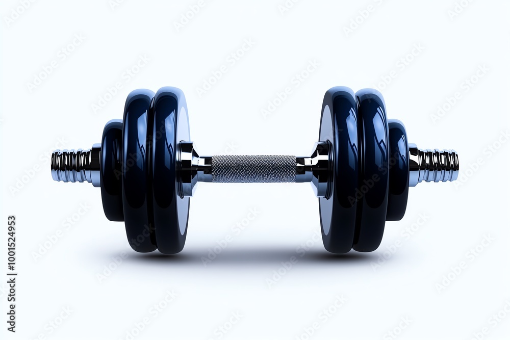 Fototapeta premium Minimal dumbbell icon, a simple and sleek representation of strength training, designed in modern, abstract lines