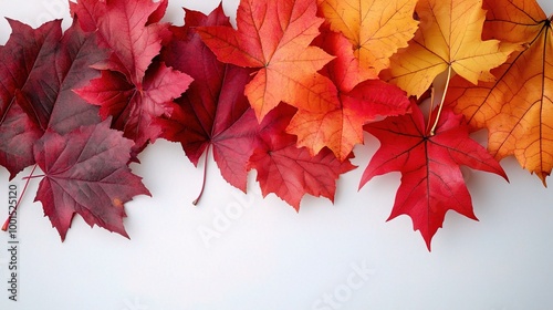 Vibrant Autumn Leaves in Red and Orange Hues