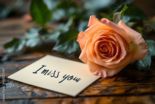  Handwritten I Miss You Message On A White Card